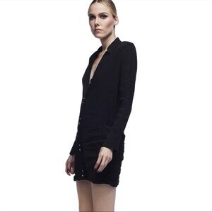 Zara Shirt Dress with Shoulder Pads Draped With Jewel Buttons